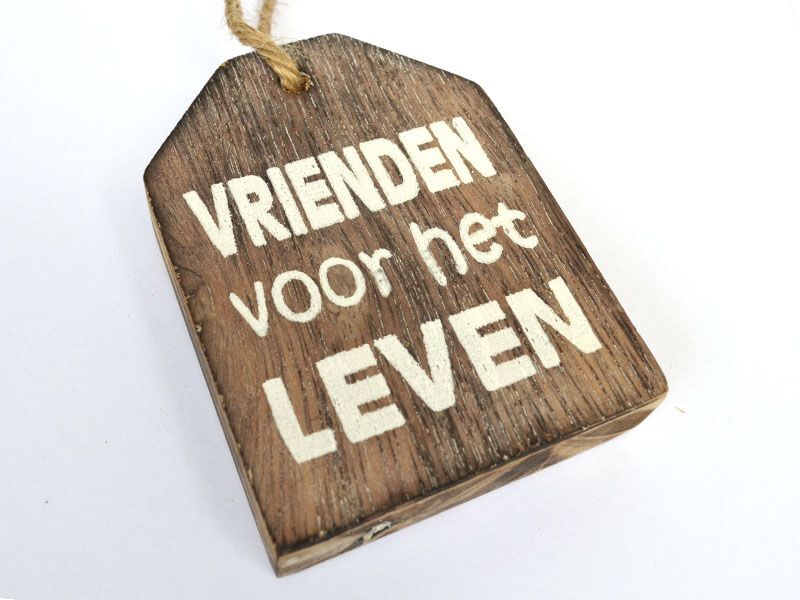 hanger label 9x6cm vrienden voor het leven natural