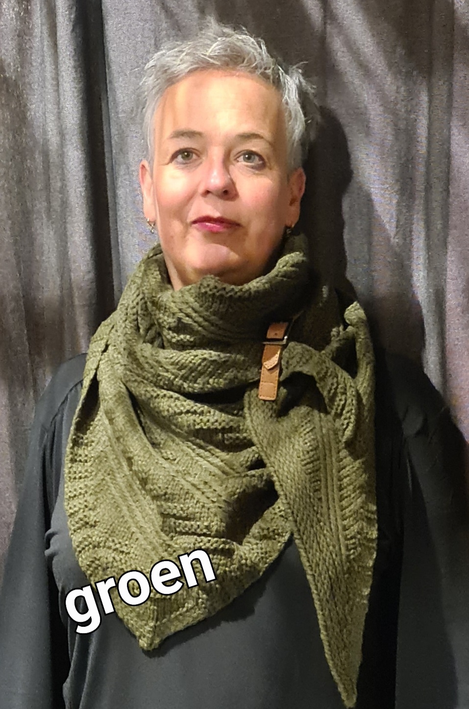 knit triangel sjaal - Zand