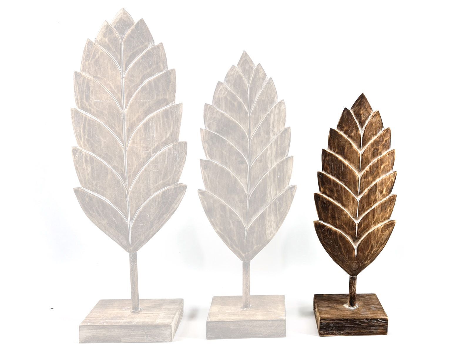 blad carving S op voet 38x15cm  natural