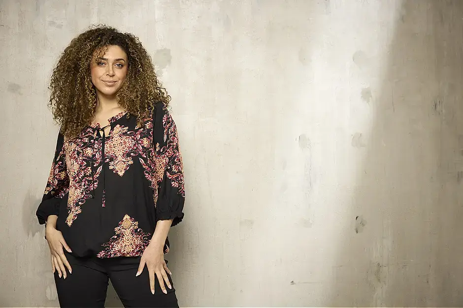 Zh-Sila 1051-Blouse 3/4 f5 - Maroon, S=42/44