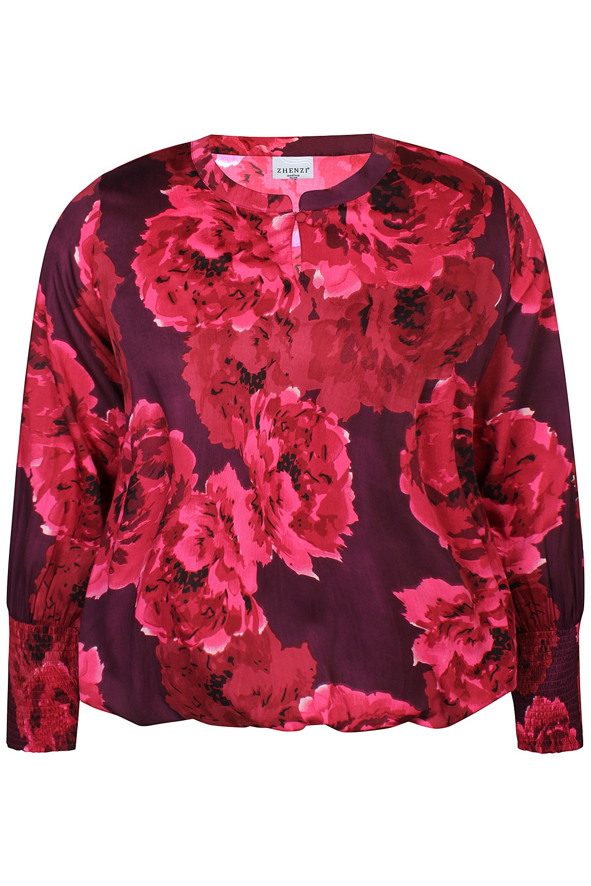 Zh-Skye 1062-Blouse L/S f5 - Maroon, L=50/52